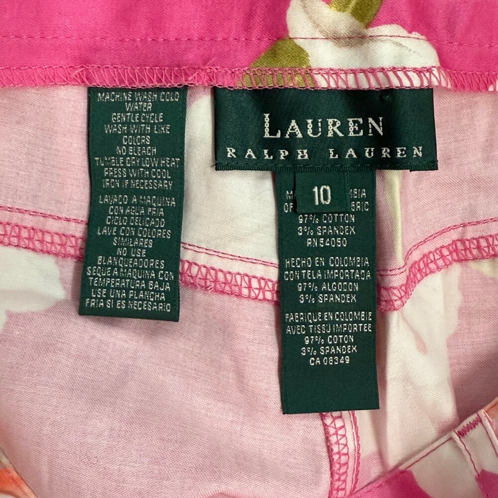 Ralph Lauren 10 Bright Pink Floral Print‎ SUMMER Pants - Picture 6 of 6